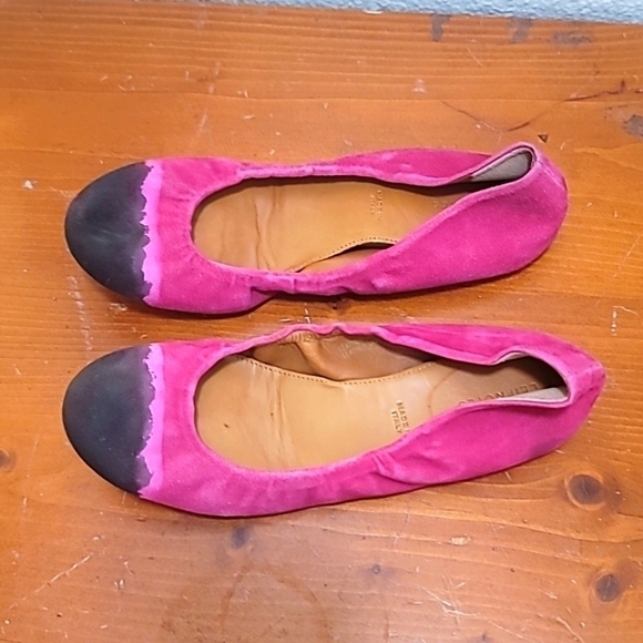 LEIFNOTES ANTHROPOLOGIE TAIKA DIP DYE SUEDE PINK SUEDE BALLET FLATS SHOES 36 - Picture 4 of 10